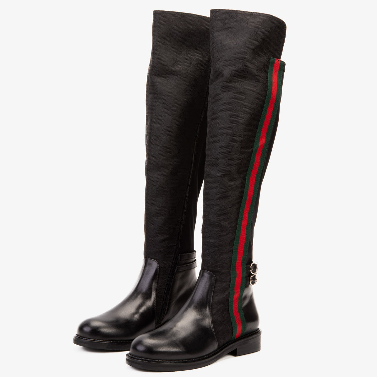 Vinci Leather The Gallant Black Leather Knee-High Boot – product view 3