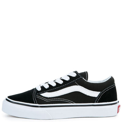 Vans Old Skool Kids' Sneakers — Black Canvas Low-Top