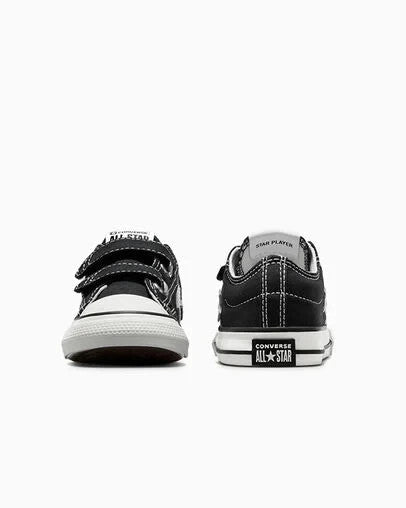 Converse Star Player 76 Baby/Toddler (TD) Sneakers — Black/White Canvas