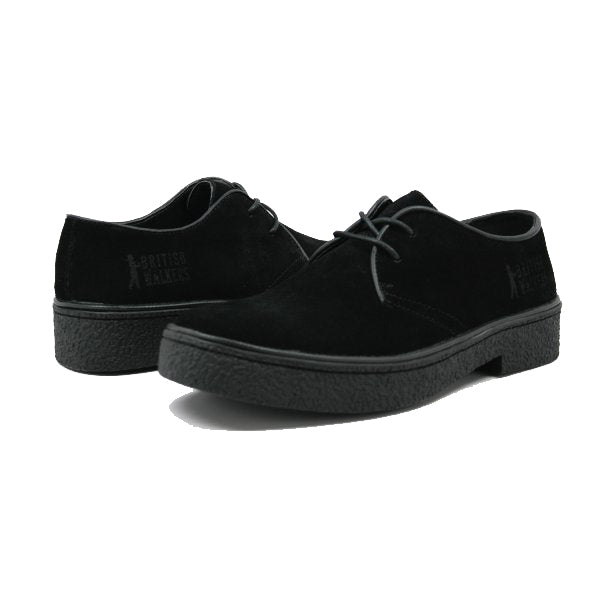 British Walkers Playboy Men's Classic Low Cut Black Leather and Suede Shoes view 2
