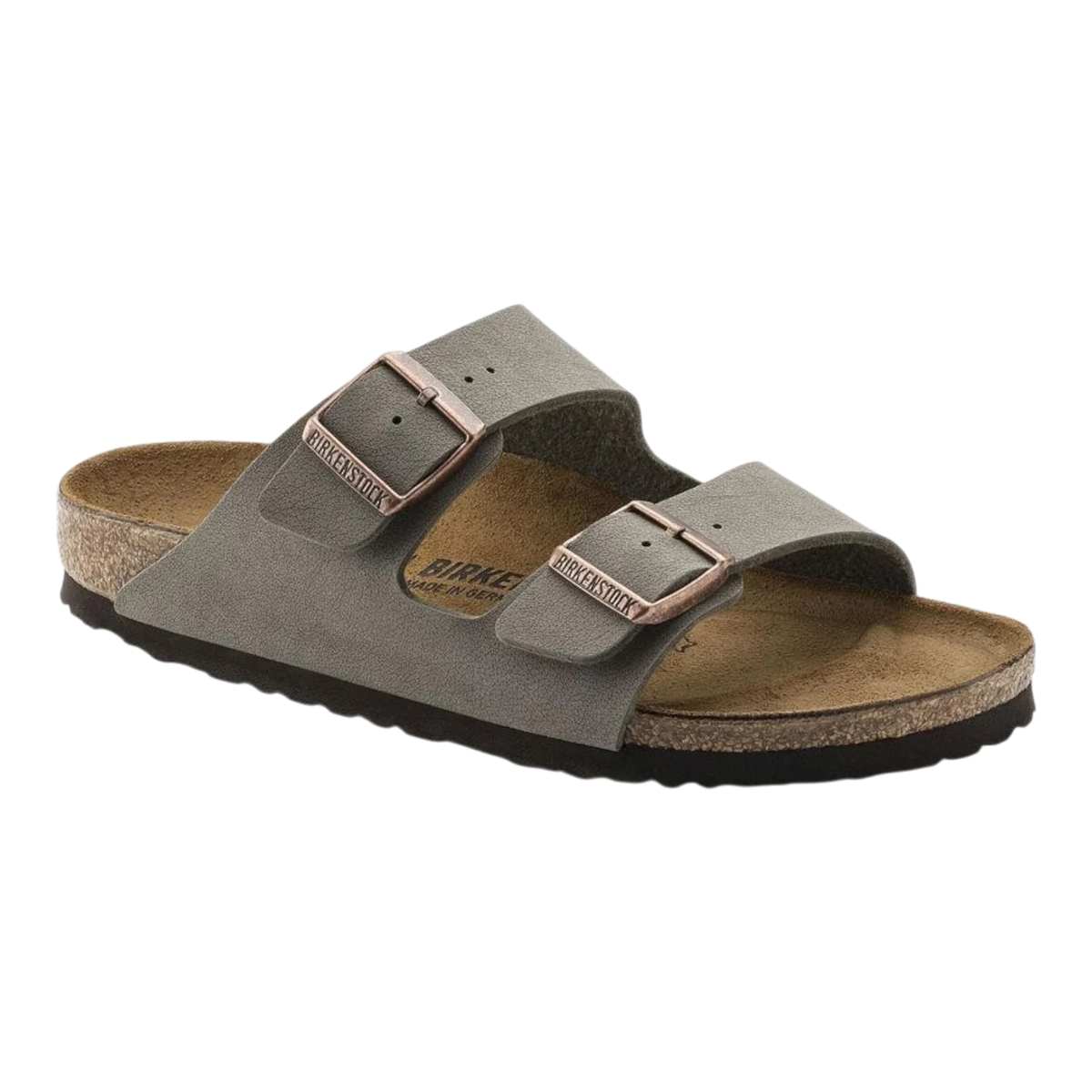 Birkenstock Arizona Unisex Sandals — Stone Birkibuc – Front View