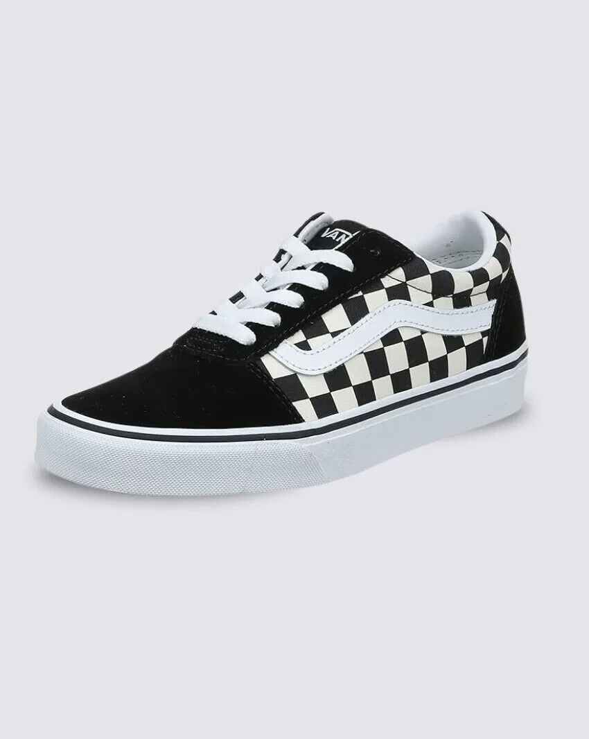 Vans Ward Checkered Women's Sneakers — Black/White Canvas