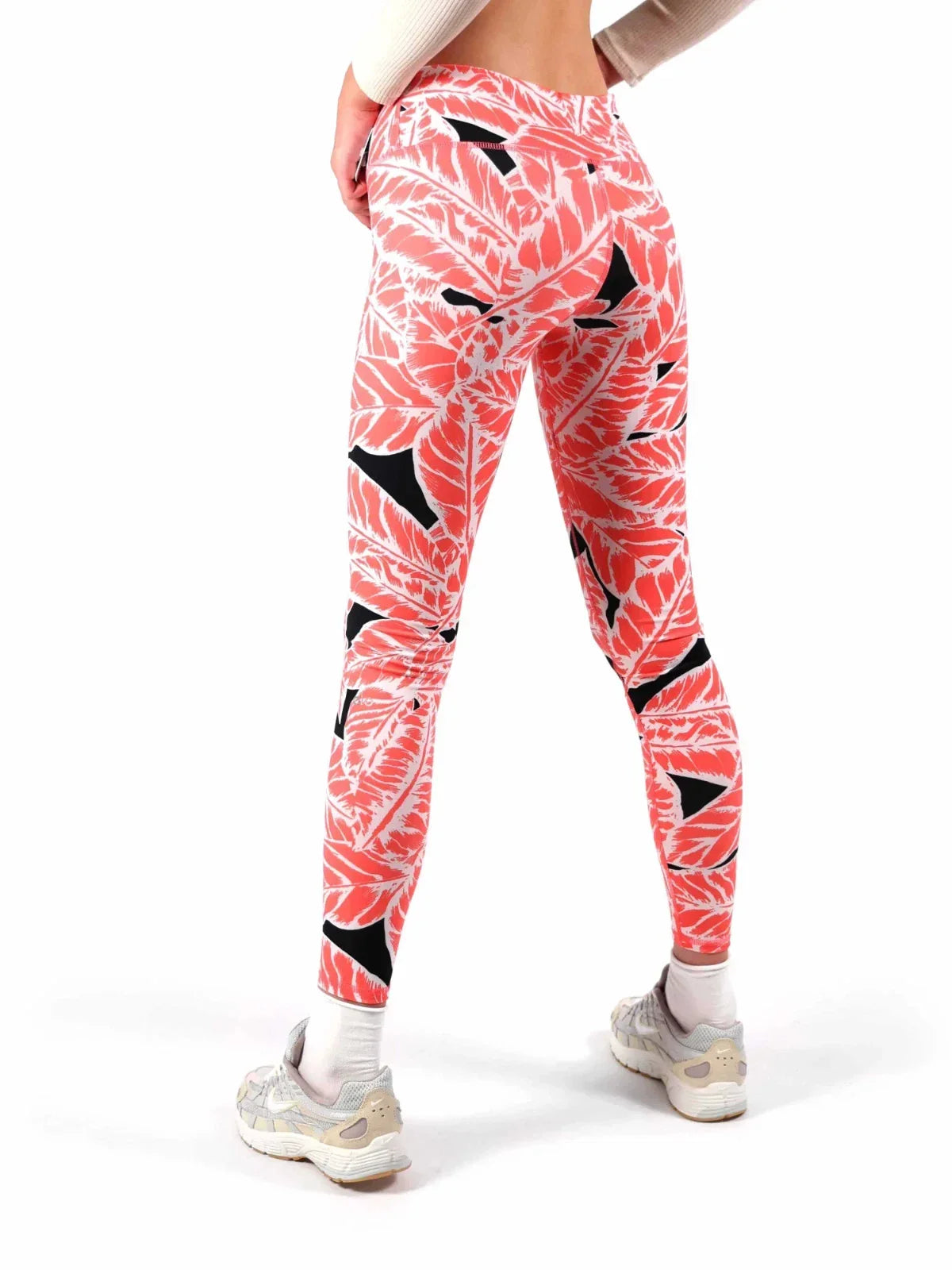 Alo Yoga Airbrush Small Palm Springs Elastic Waist Women's Leggings — Guava