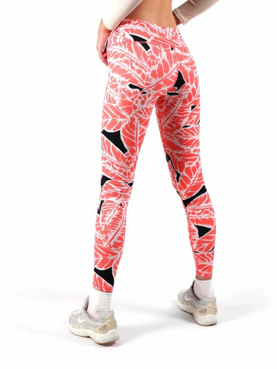 Alo Yoga Airbrush Small Palm Springs Elastic Waist Women's Leggings — Guava