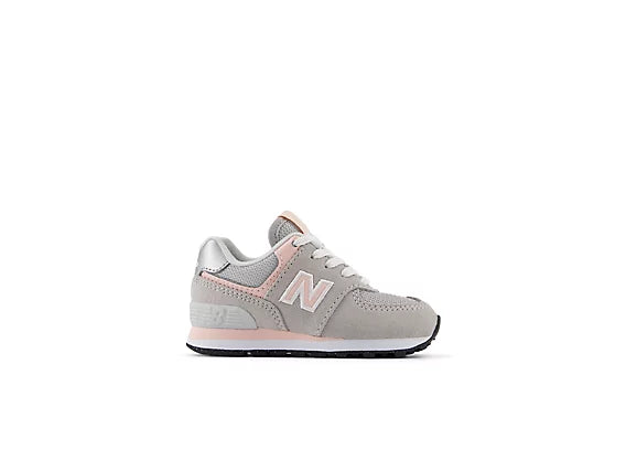 New Balance 574 Core Toddlers' (TD) Sneakers — Grey/White Suede Low-Top