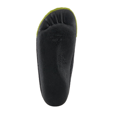 Flexus Cuttlecat wool slipper in Green Multi, bottom view of outsole