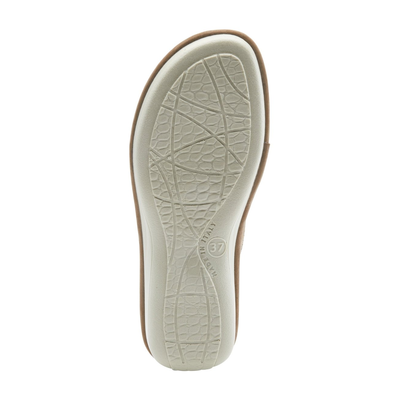 Flexus Pascalle slide sandal in beige, outsole view
