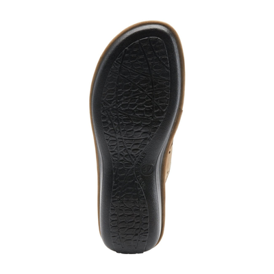 Flexus Pascalle slide sandal in black, outsole view