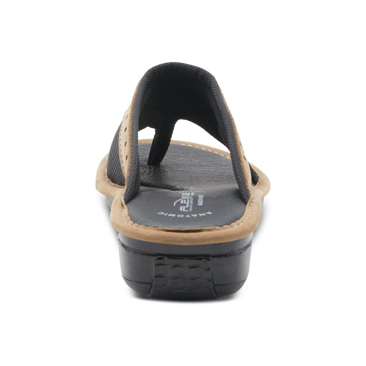 Flexus Pascalle slide sandal in black, rear view