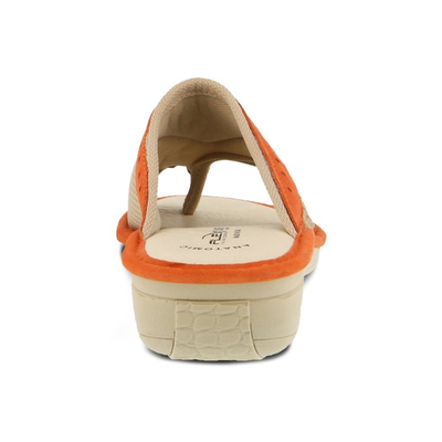 Flexus Pascalle slide sandal in orange, rear view