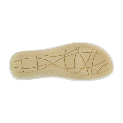 Flexus Pascalle slide sandal in white, outsole view