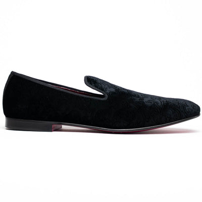 Zelli Italia 10-520-BLK FORMAL II Velvet Tuxedo Shoe, Black Front View