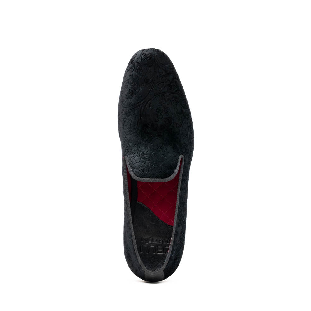 Zelli Italia 10-520-BLK FORMAL II Velvet Tuxedo Shoe, Black Back View