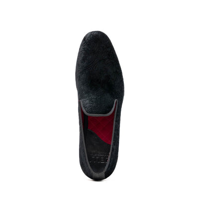 Zelli Italia 10-520-BLK FORMAL II Velvet Tuxedo Shoe, Black Back View