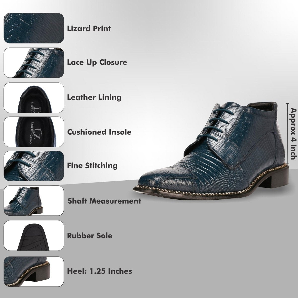 Liberty Zeno Foxx Leather Lace - Up Boots