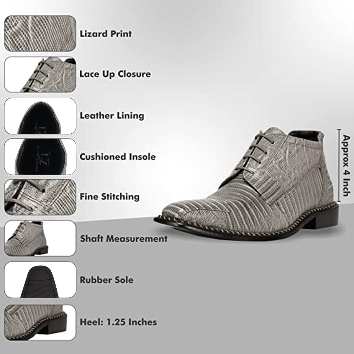 Liberty Zeno Foxx Leather Lace - Up Boots