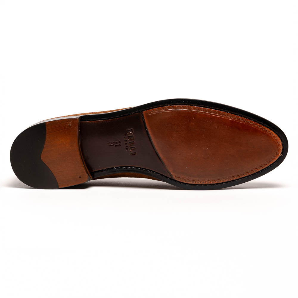 Zelli Italia 16-583-TAB FRANCO Suede Calfskin Tassel Loafer, Tobacco Side View