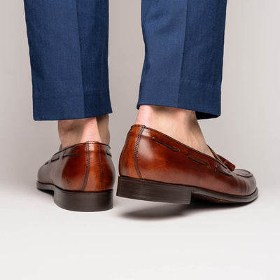 Zelli Italia 15-586-CGN FRANCO Italian Calfskin Tassel Loafer Cognac View 12
