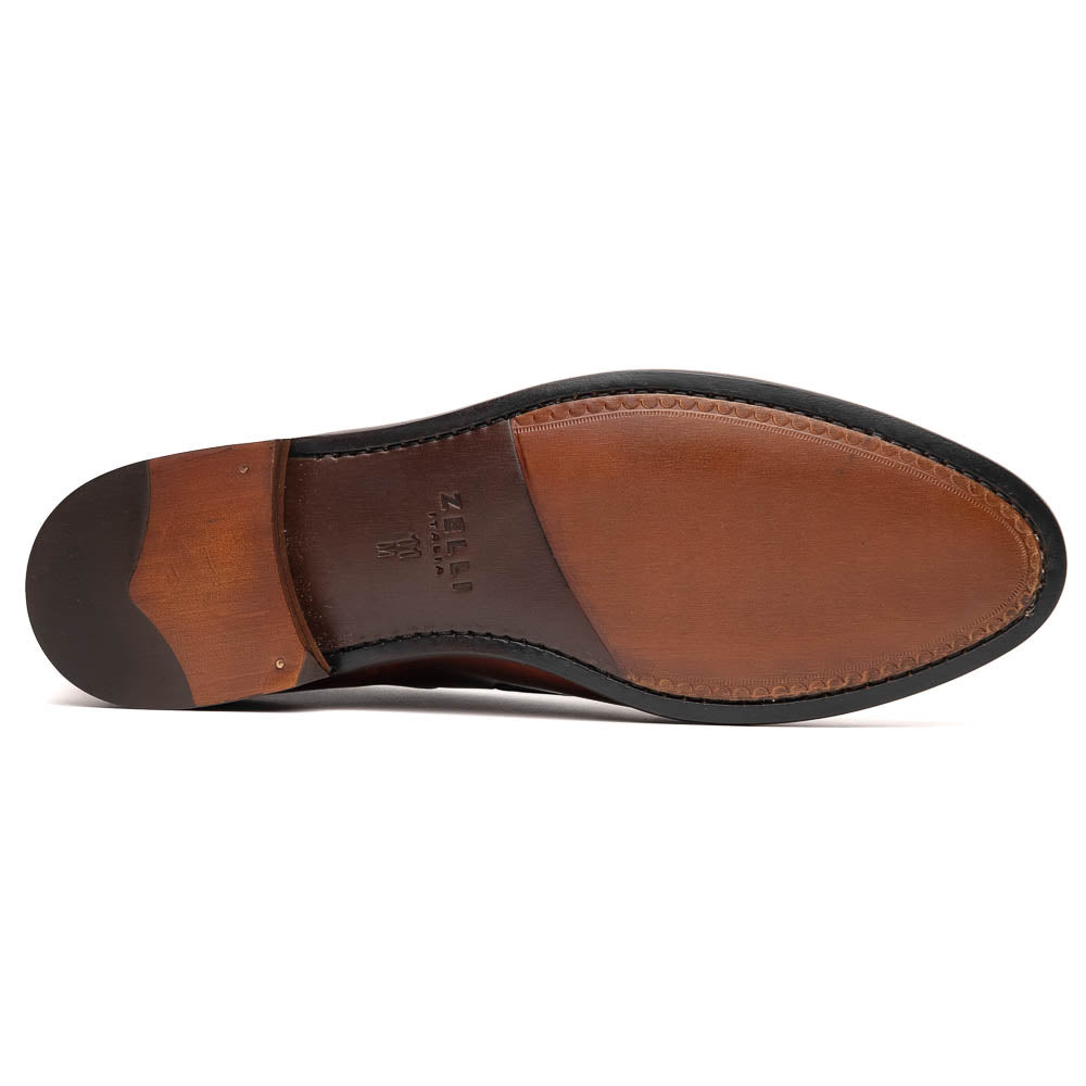 Zelli Italia 15-586-CGN FRANCO Italian Calfskin Tassel Loafer Cognac Detail View