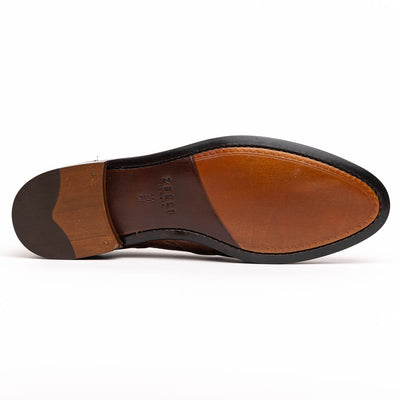 Zelli Italia 13-581-BRN FRANCO Ostrich Tassel Loafer, Brown Back View