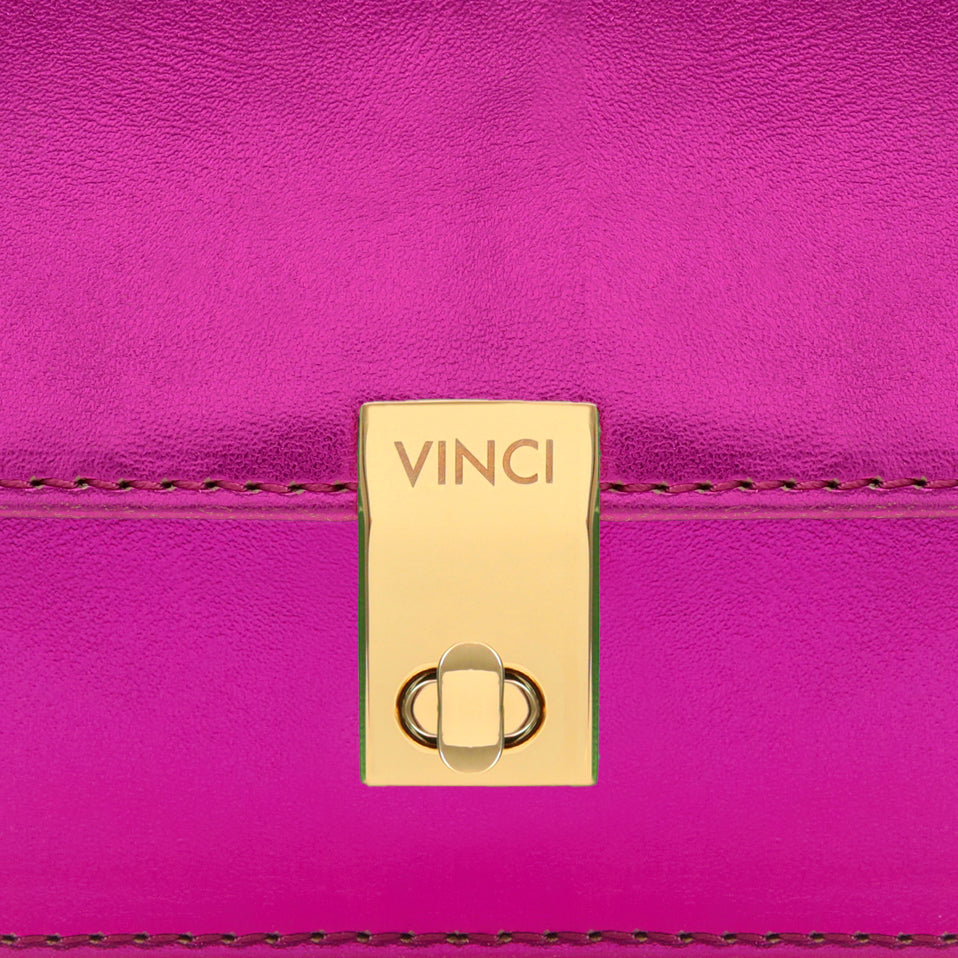 Vinci Leather The Torola Fuchsia Handbag