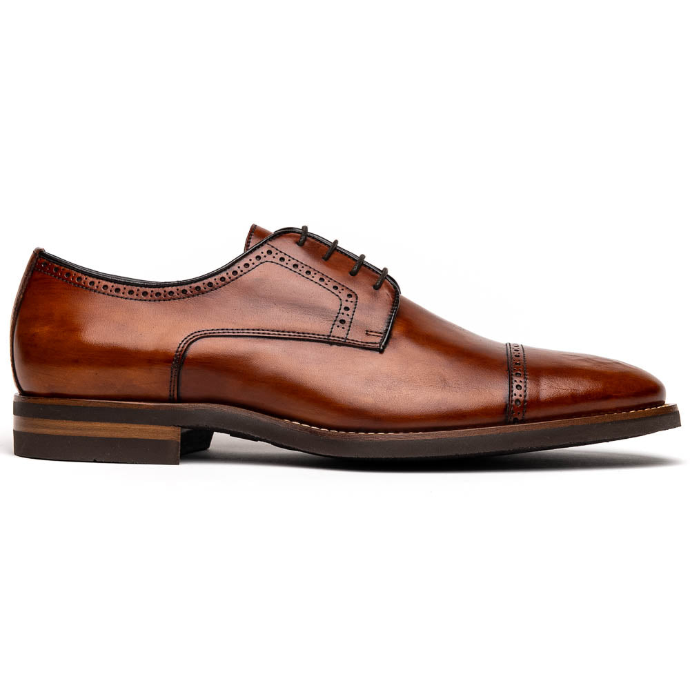 Zelli Italia Men's 25-548-CGN GIOVANNI Italian Calfskin Lace Up Cognac
