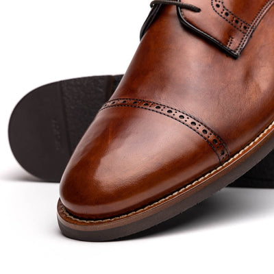 Zelli Italia Men's 25-548-CGN GIOVANNI Italian Calfskin Lace Up Cognac