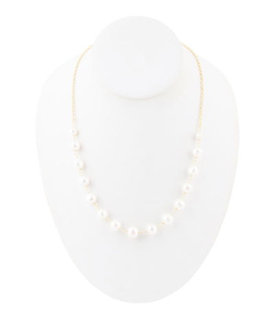 Golden Chain and White Pearl Necklaces