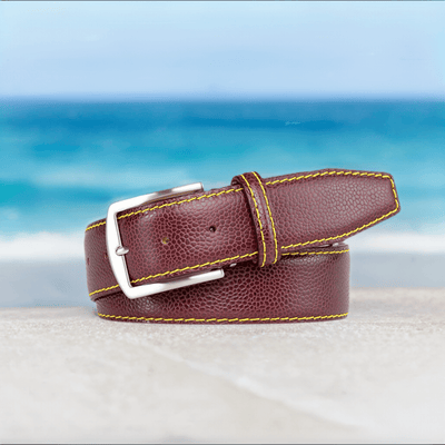 Burgundy French Pebble Grain Belt