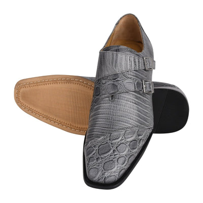 Liberty Zeno Grace Men’s Double Monk Strap Dress Shoes – Genuine Leather Oxford Style Formal Shoes