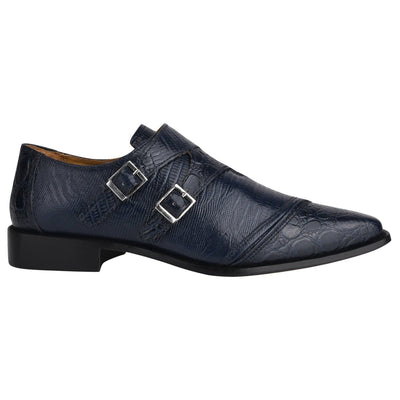 Liberty Zeno Grace Men’s Double Monk Strap Dress Shoes – Genuine Leather Oxford Style Formal Shoes