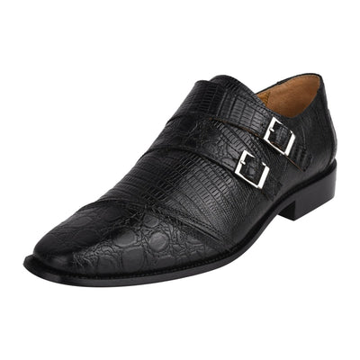 Liberty Zeno Grace Men’s Double Monk Strap Dress Shoes – Genuine Leather Oxford Style Formal Shoes