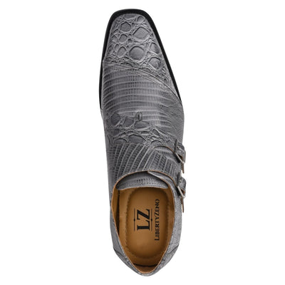 Liberty Zeno Grace Men’s Double Monk Strap Dress Shoes – Genuine Leather Oxford Style Formal Shoes