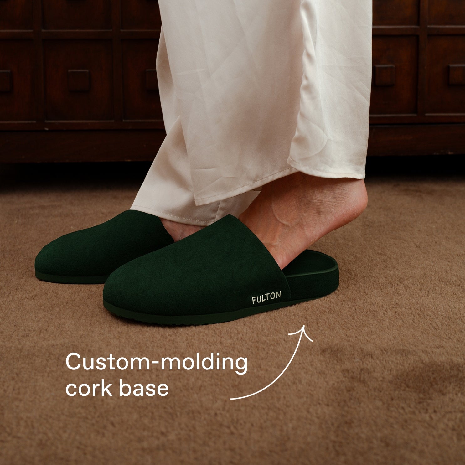 Fulton House Shoe Men’s and Women’s Orthopedic Comfort Slippers with Arch Support back view
