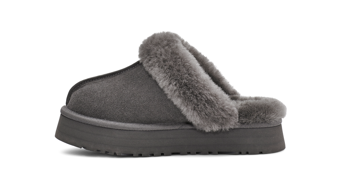 UGG Disquette Womens Platform Slippers — Charcoal Suede