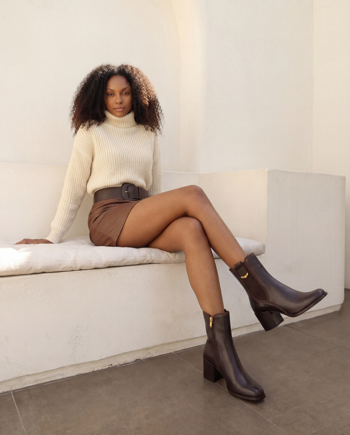 Vinci Leather The Kensington Brown Leather Block Heel Women’s Mid-Calf Boot – product view 12