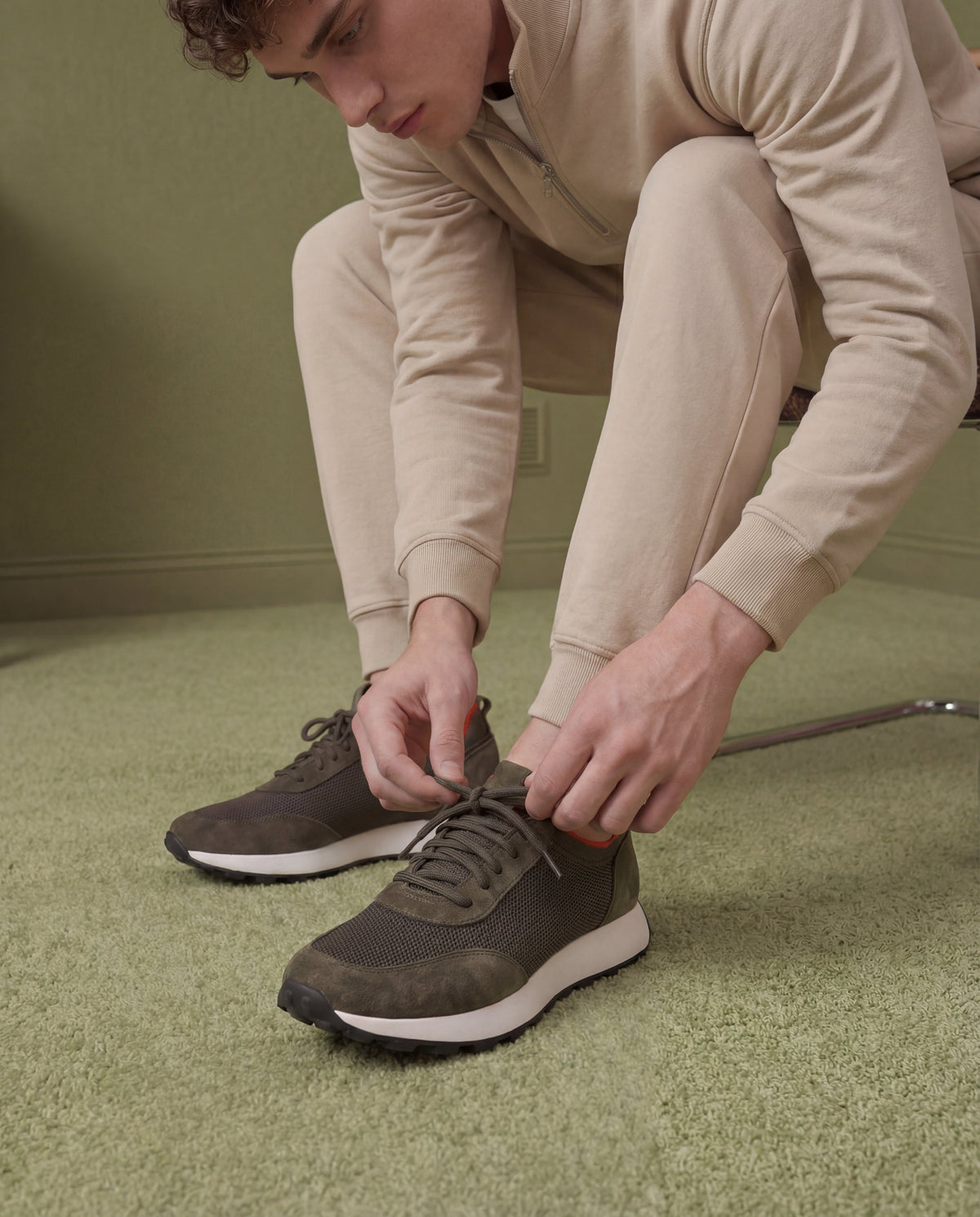 Vinci Leather The Berlin Green Suede Leather Men Sneaker – product view 10