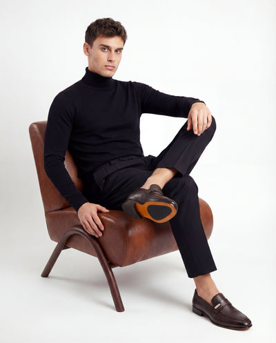 The Ashford Brown  Baby Buffalo Leather Loafer Men Shoe