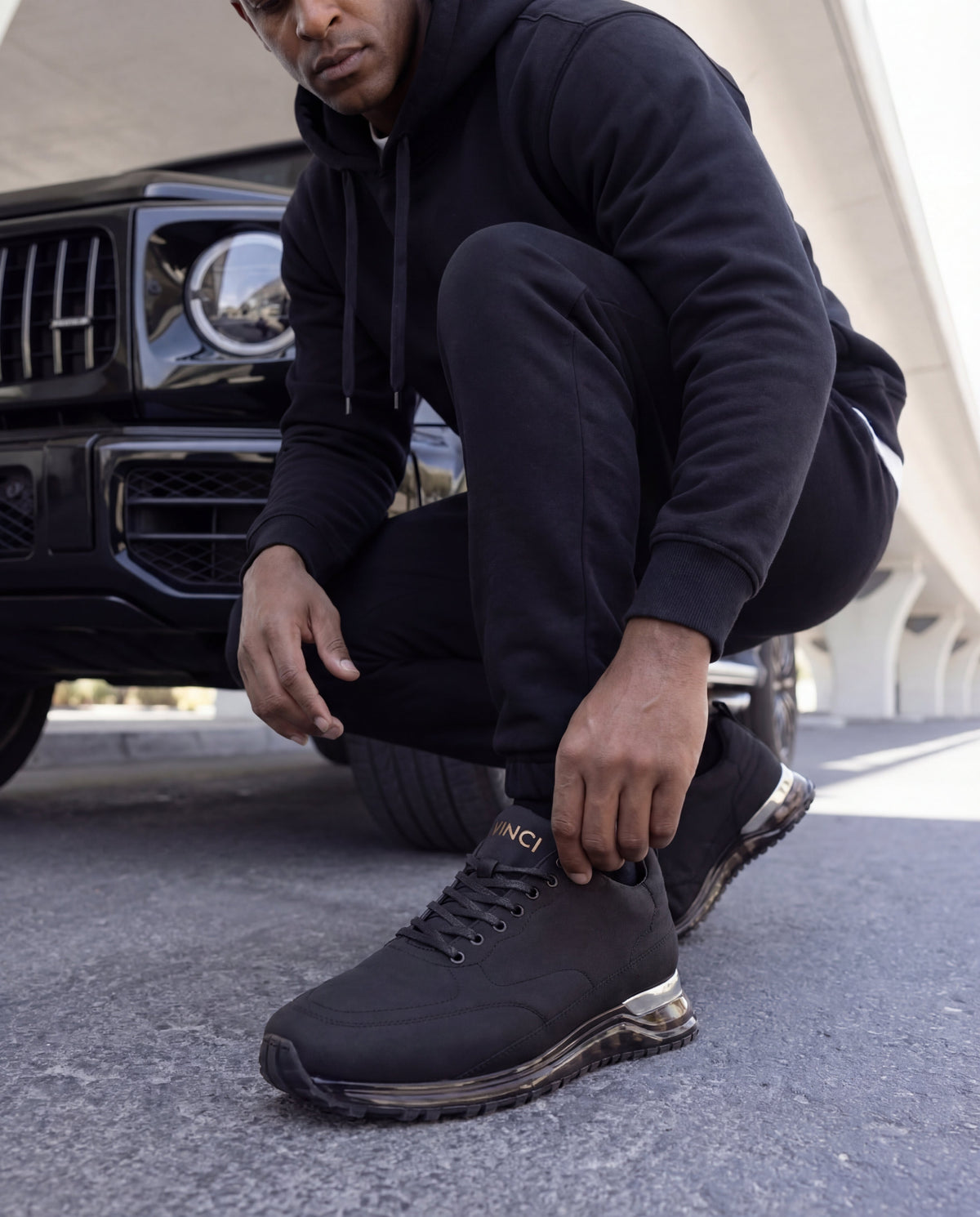 Vinci Leather The Lexington Black Men Sneaker – product view 8