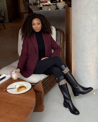 The Bellina Black Leather Women’s Knee-High Women Boot