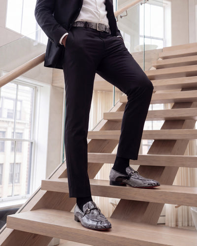 The Milano Black/White Shoe Bit Loafer Men  shoe