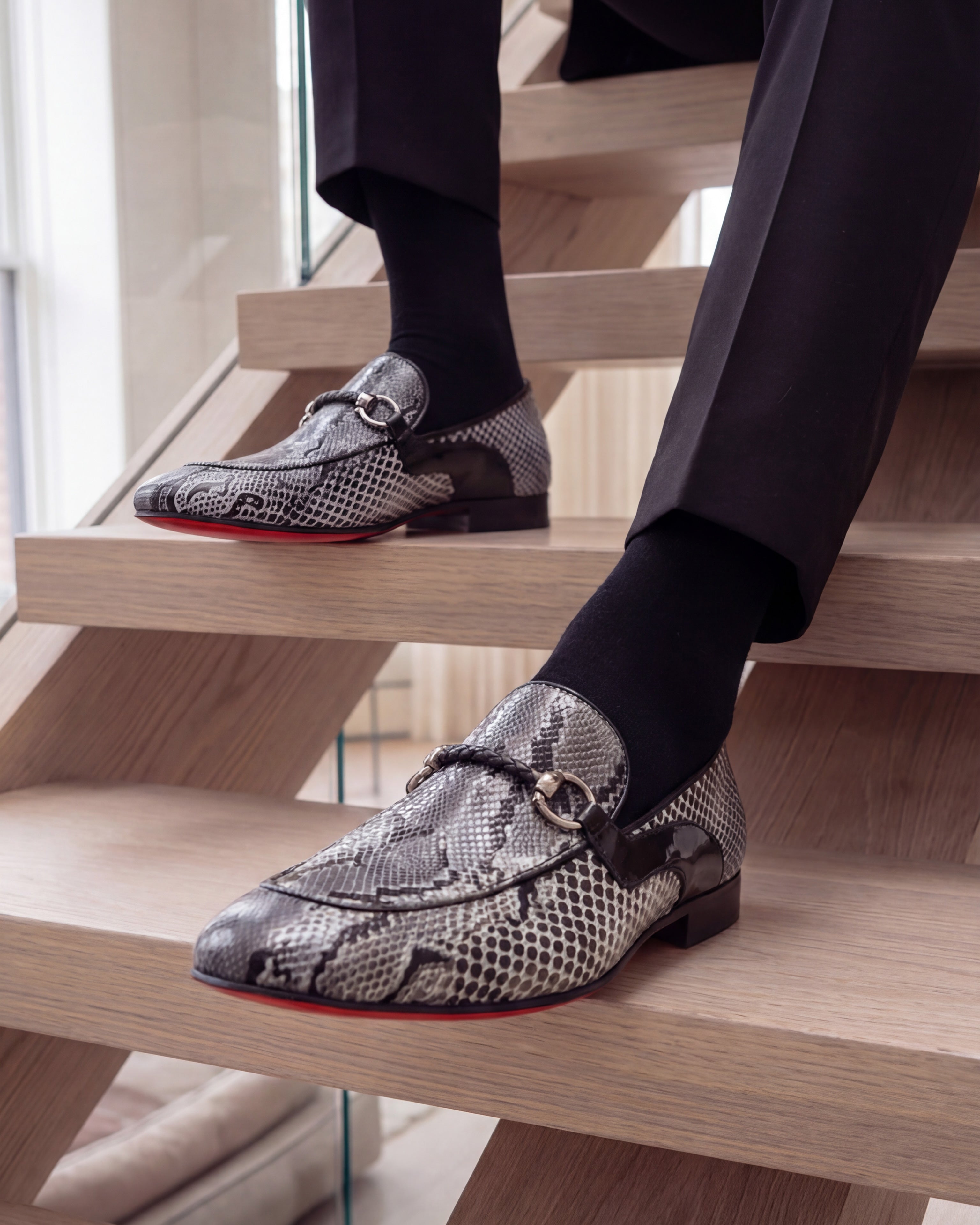 The Milano Black/White Shoe Bit Loafer Men  shoe