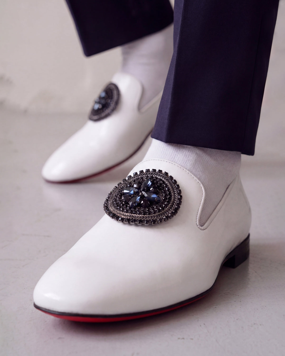 Vinci Leather The Pombe White Patent Leather Dress Slip-on Loafer Men Shoe – product view 11
