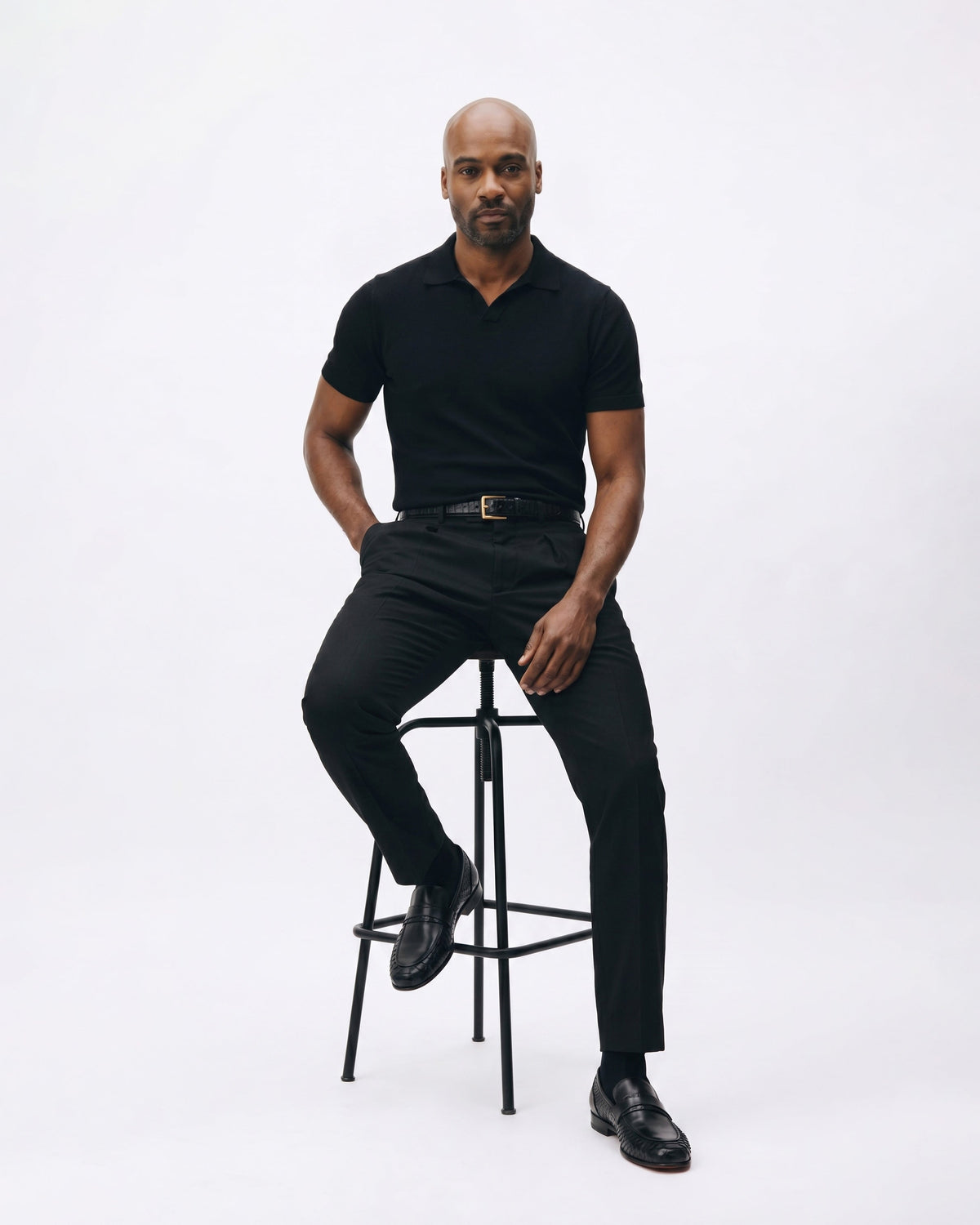 The Aurelio Black Python & Baby Buffalo Leather Penny Loafer