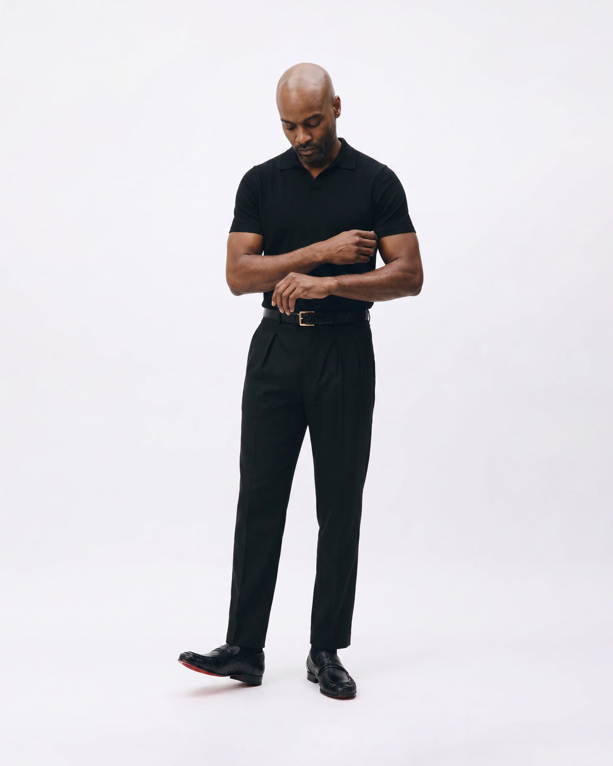 The Aurelio Black Python & Baby Buffalo Leather Penny Loafer