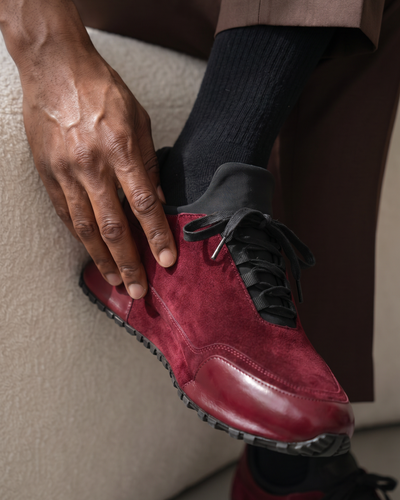 The Hudson Burgundy Suede Men Sneaker