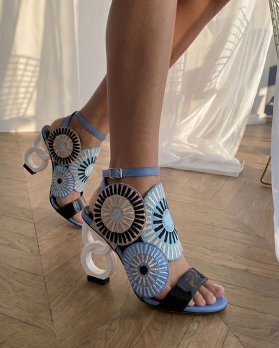 The Parama Blue Leather Ankle Strap Women Sandal