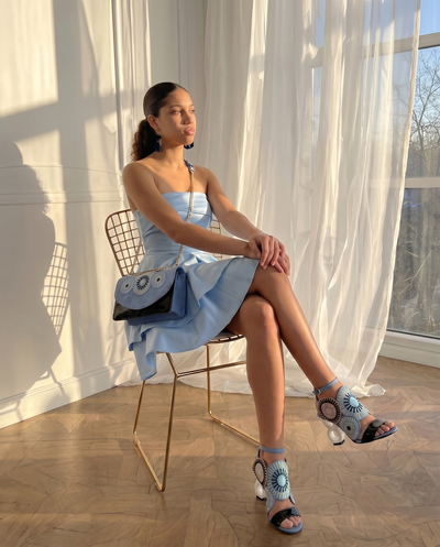 The Parama Blue Leather Ankle Strap Women Sandal