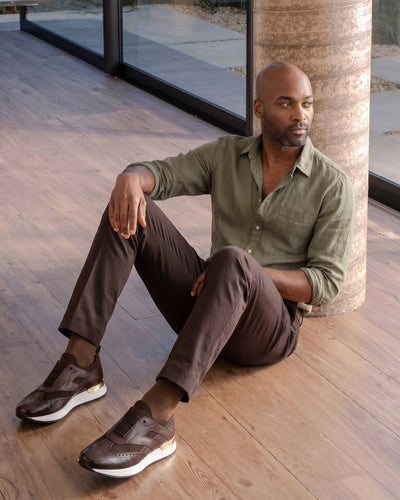 The Arcadia Brown Leather Men Sneaker