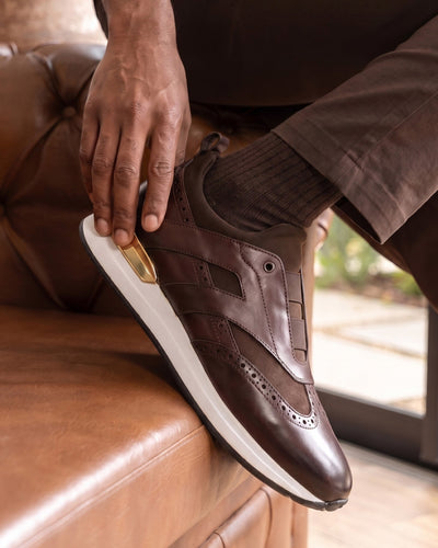 The Arcadia Brown Leather Men Sneaker